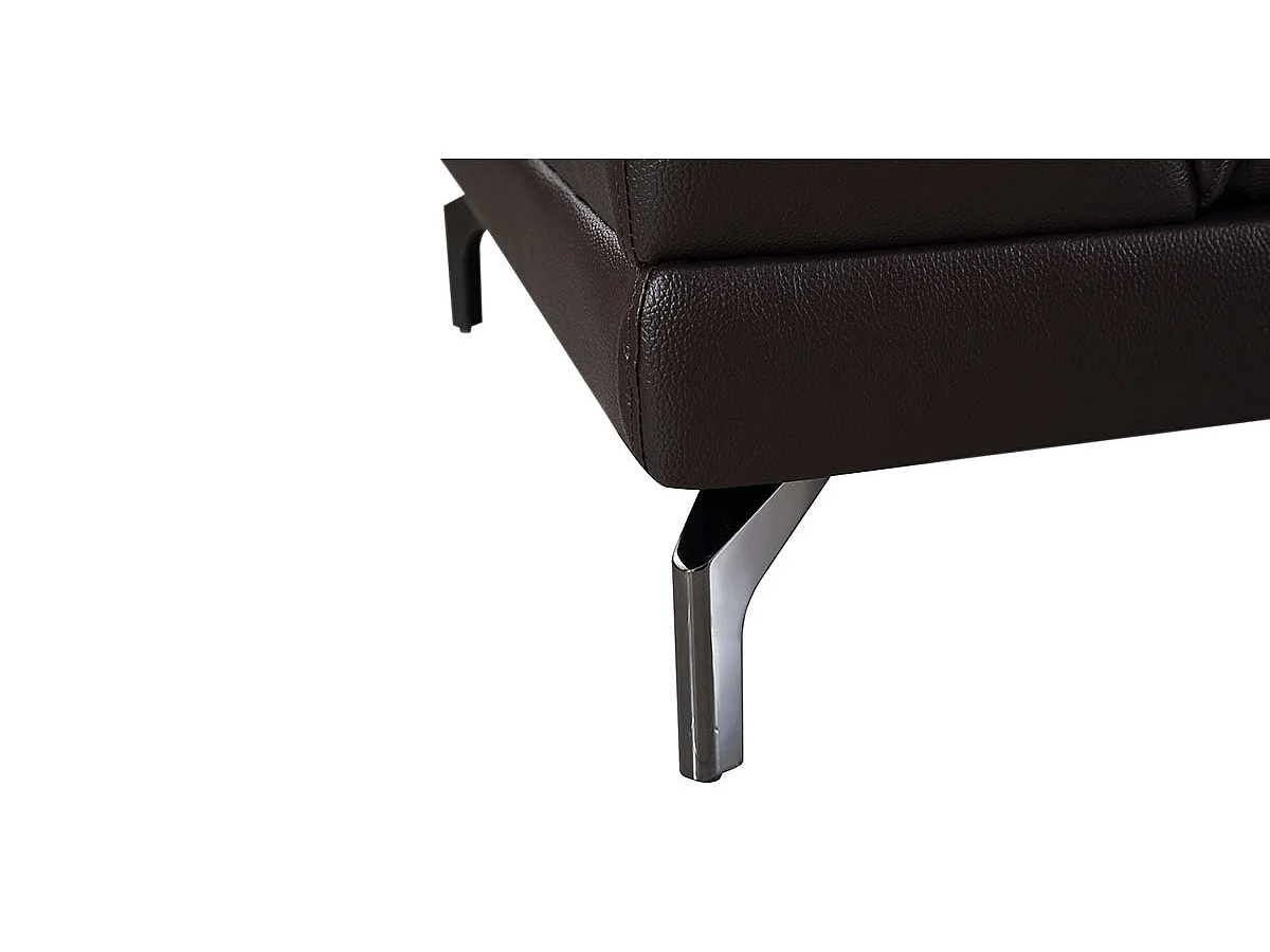 Canapé 2 places Cuir BRODY Marron - Angle Droit