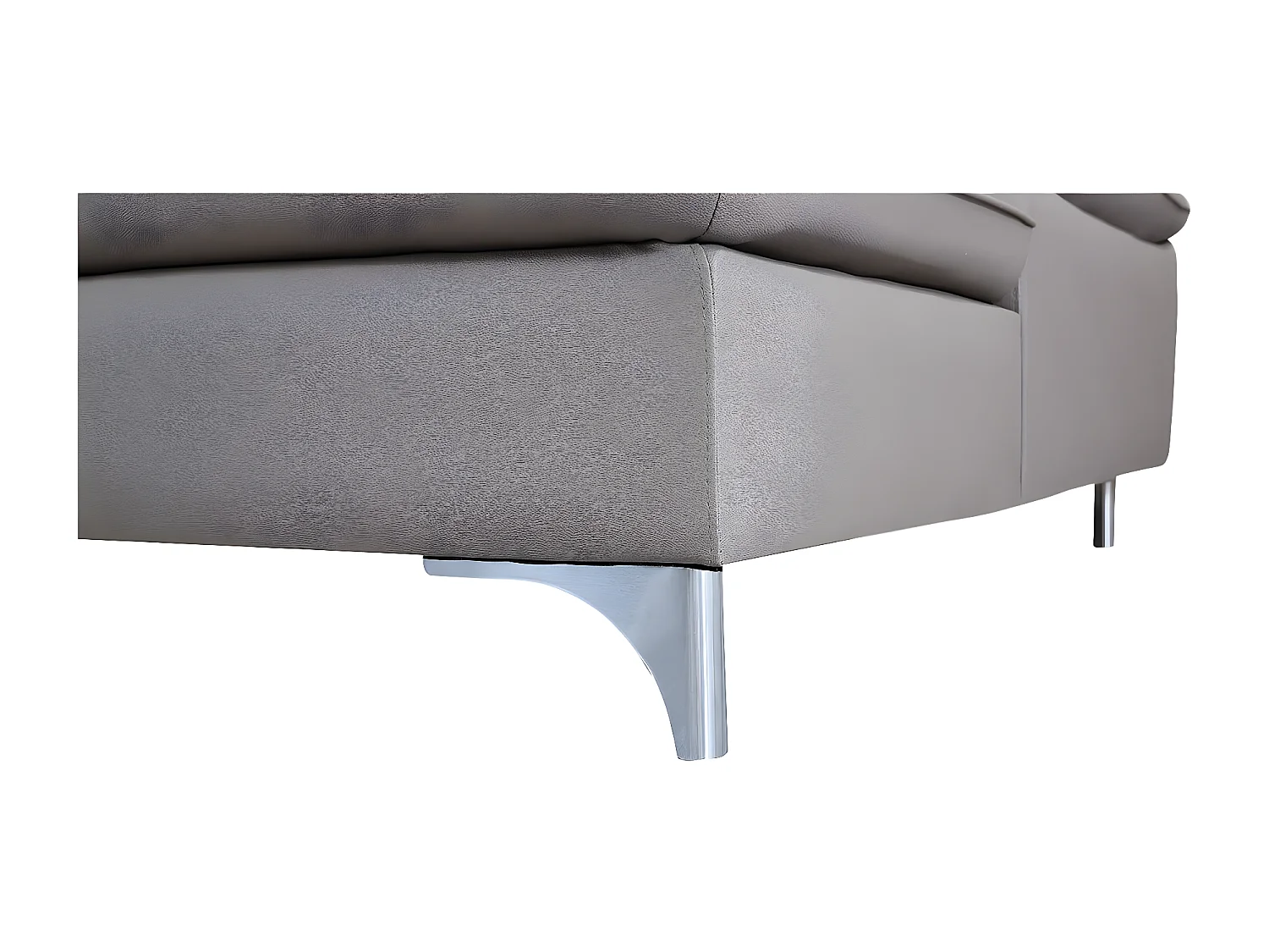 Canapé d'angle en cuir ALIX Taupe - Angle Gauche