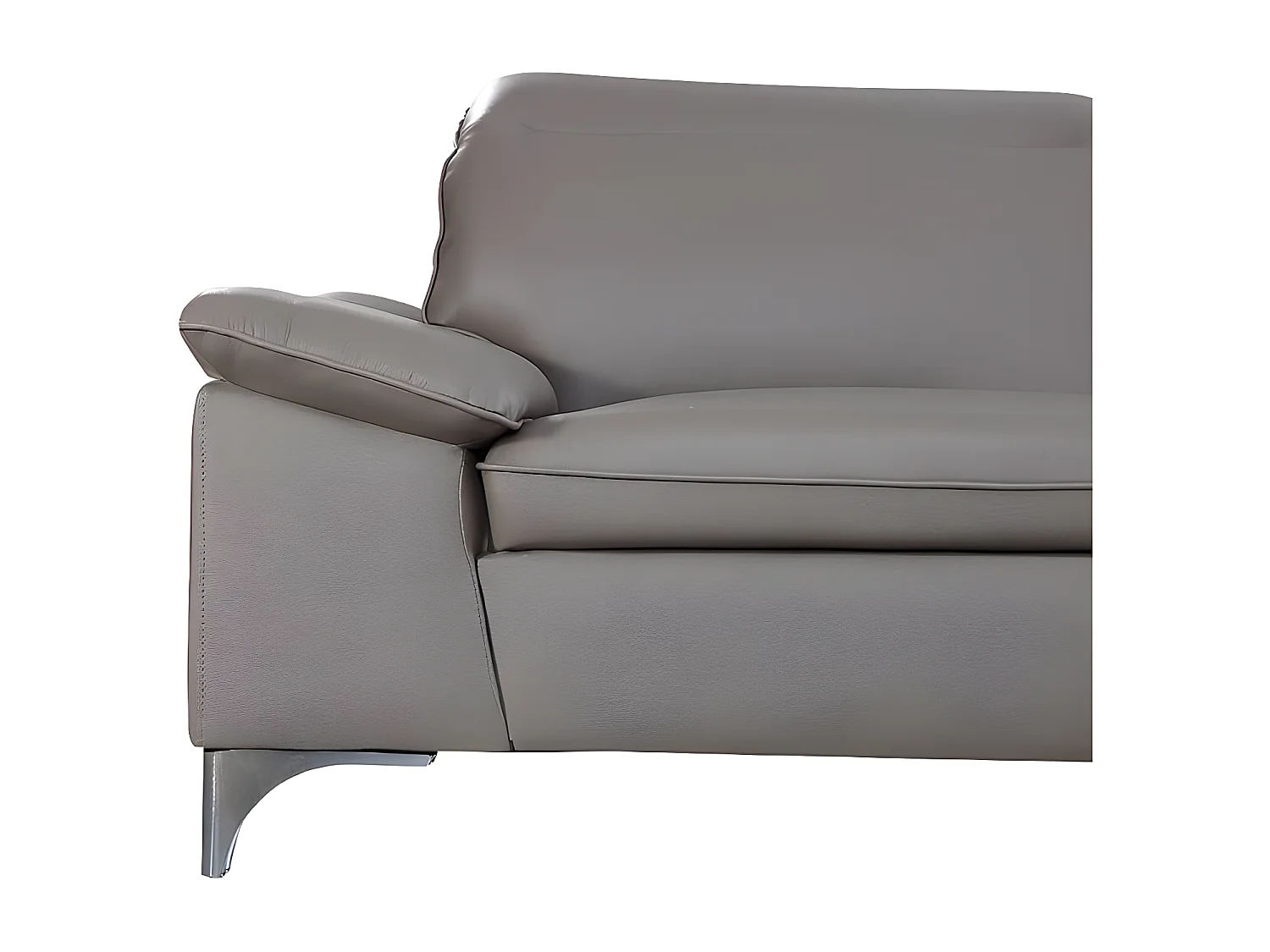 Canapé d'angle en cuir ALIX Taupe - Angle Gauche