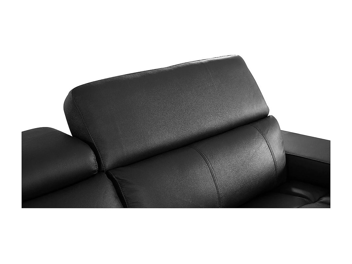 Canapé 3 places Cuir JACOB Noir - Angle Droit