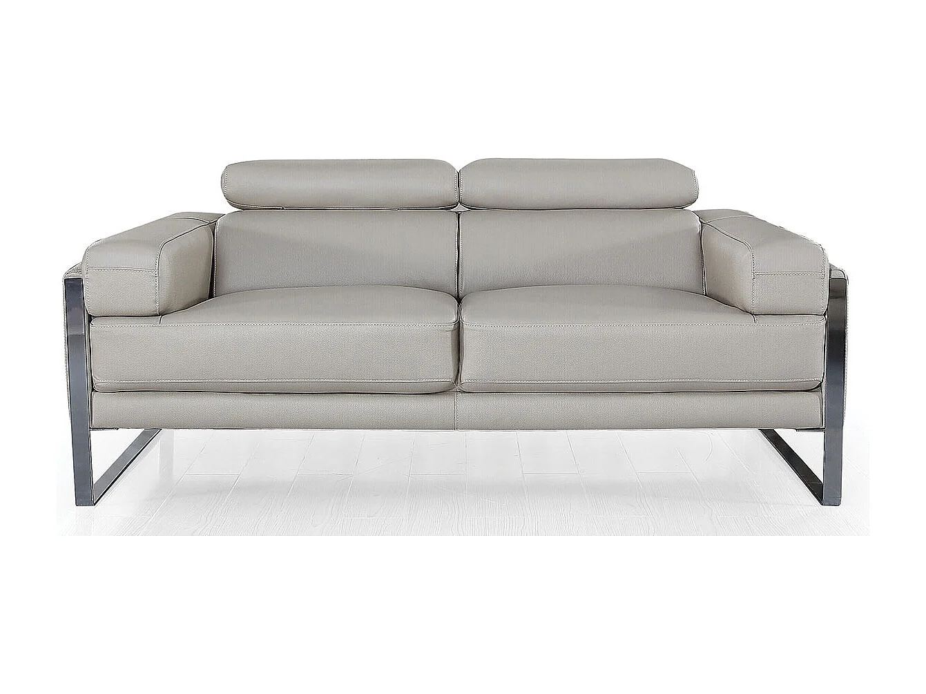 Canapé 2 places Cuir ALIYAH Beige - Angle Droit