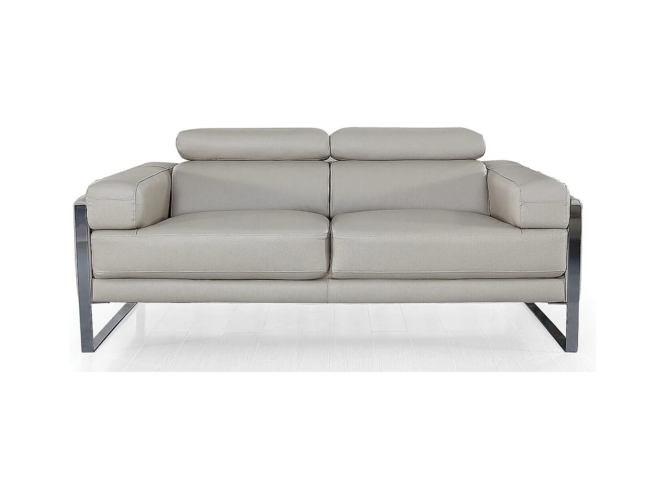 Canapé 2 places Cuir ALIYAH Beige - Angle Droit
