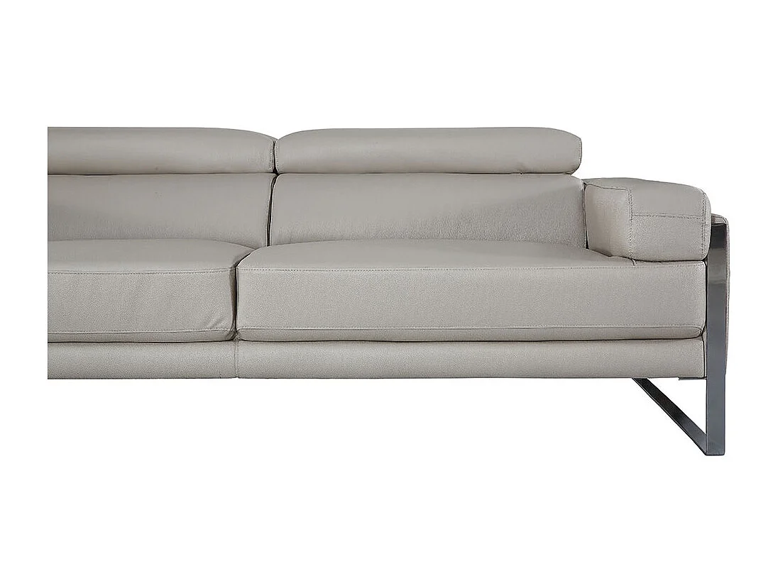 Canapé 2 places Cuir ALIYAH Beige - Angle Droit