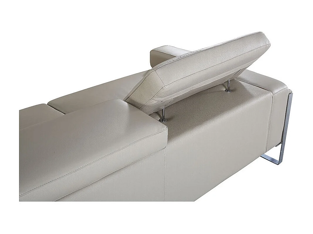 Canapé 2 places Cuir ALIYAH Beige - Angle Droit