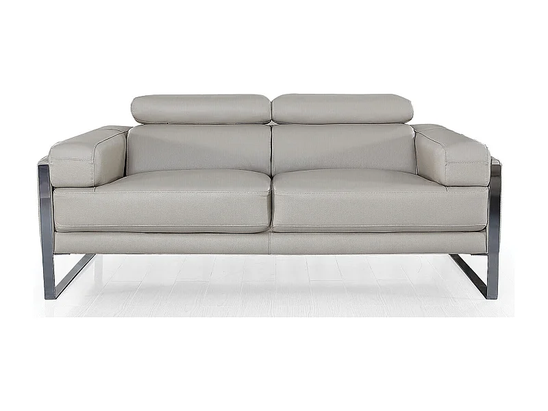 Canapé 2 places Cuir ALIYAH Beige - Angle Droit