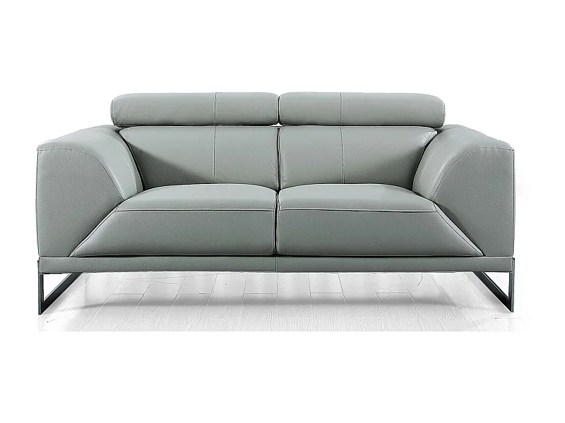 Canapé 2 places Cuir HAVANA Gris - Angle Droit