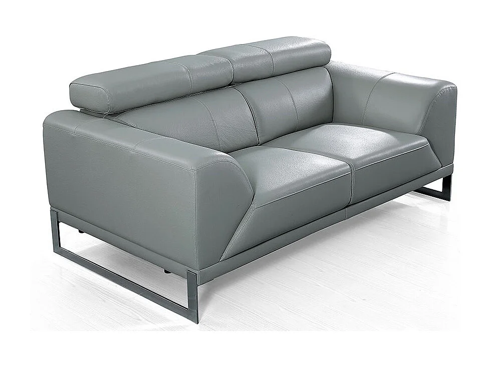 Canapé 2 places Cuir HAVANA Gris - Angle Droit