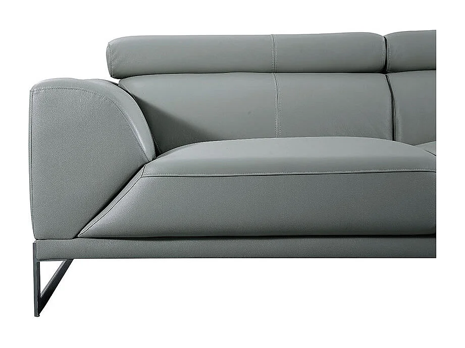 Canapé 2 places Cuir HAVANA Gris - Angle Droit