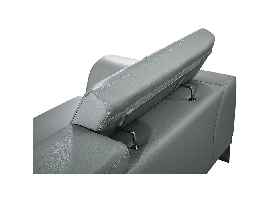 Canapé 2 places Cuir HAVANA Gris - Angle Droit