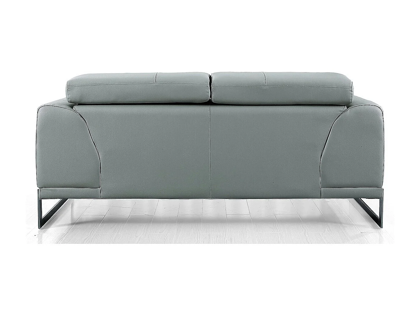 Canapé 2 places Cuir HAVANA Gris - Angle Droit