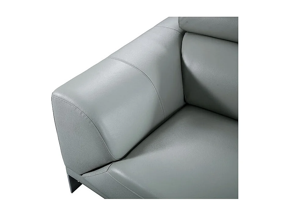 Canapé 2 places Cuir HAVANA Gris - Angle Droit