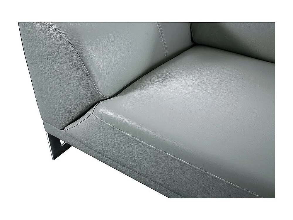 Canapé 2 places Cuir HAVANA Gris - Angle Droit