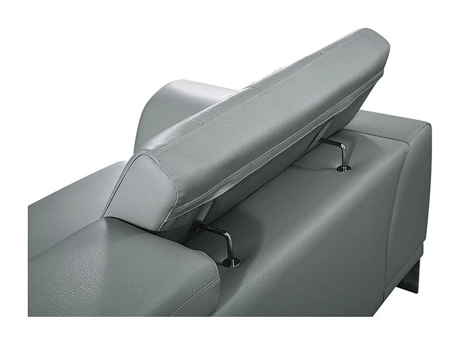 Canapé 2 places Cuir HAVANA Gris - Angle Droit