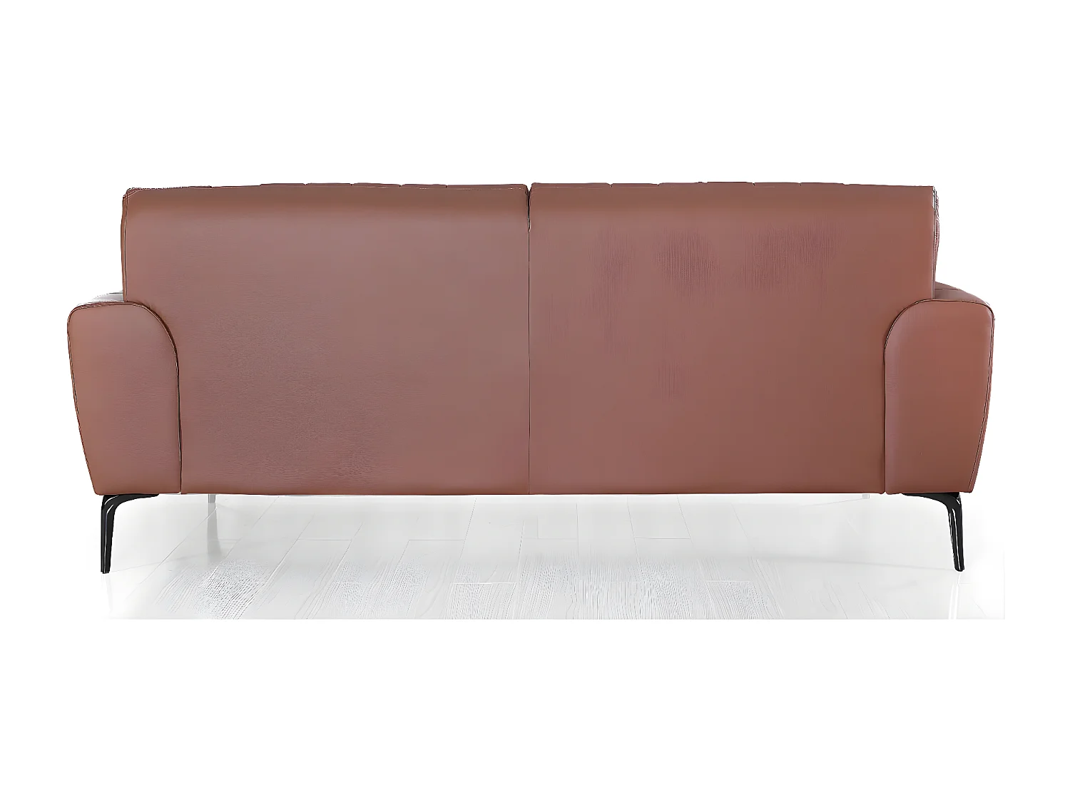 Canapé 3 places Cuir ROMY Cognac - Angle Droit