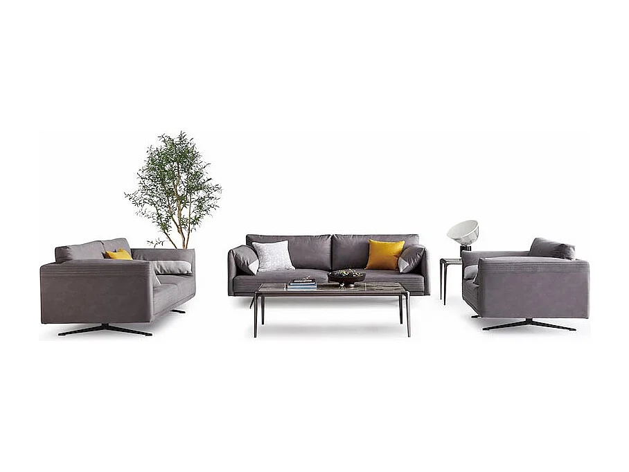 Canapé 3 places en tissu FRANK - Gris