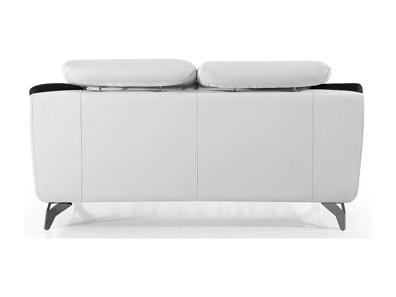 Canapé 2 places en cuir JUDE Blanc - Angle Droit