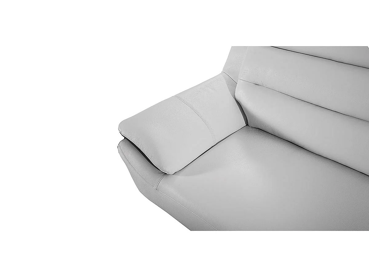Canapé 2 places en cuir JUDE Blanc - Angle Droit