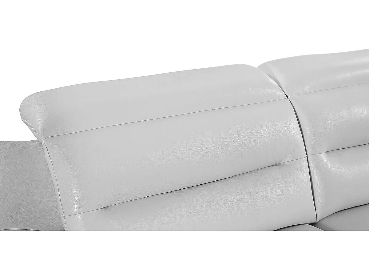 Canapé 2 places en cuir JUDE Blanc - Angle Droit