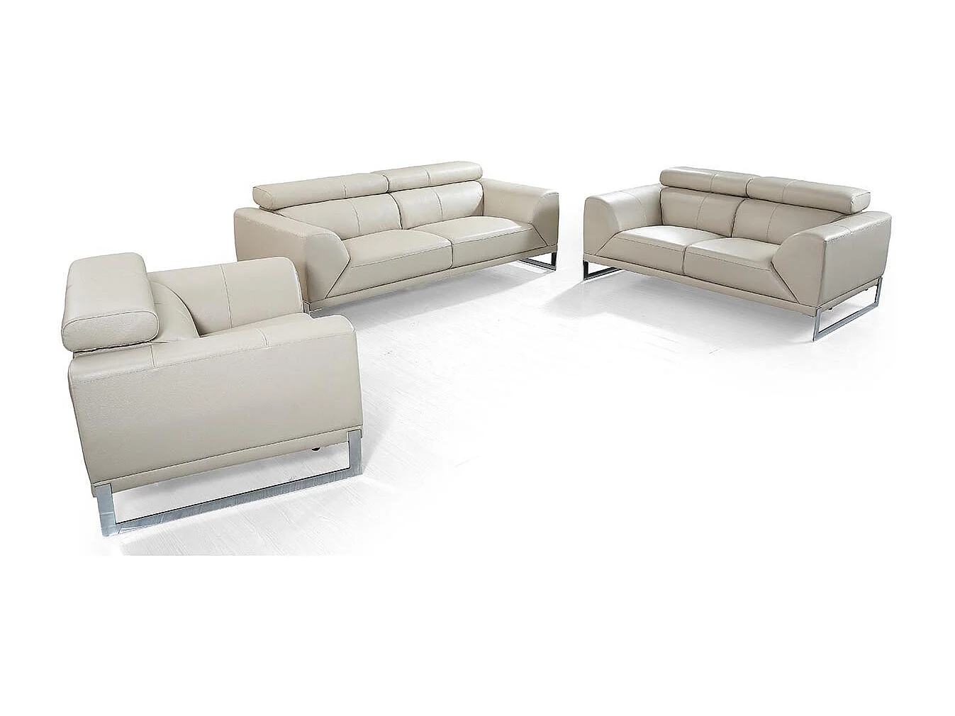 Fauteuil cuir Design HAVANA Beige