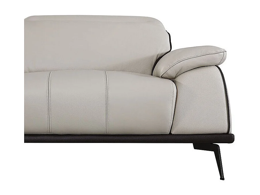 Canapé d'angle 3 places en cuir beige ELLIE