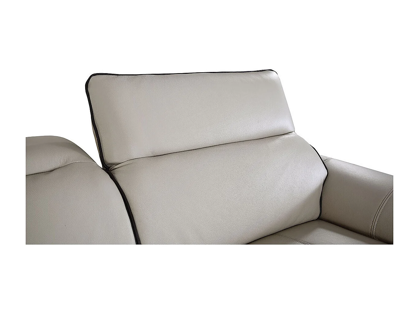 Canapé d'angle 3 places en cuir beige ELLIE