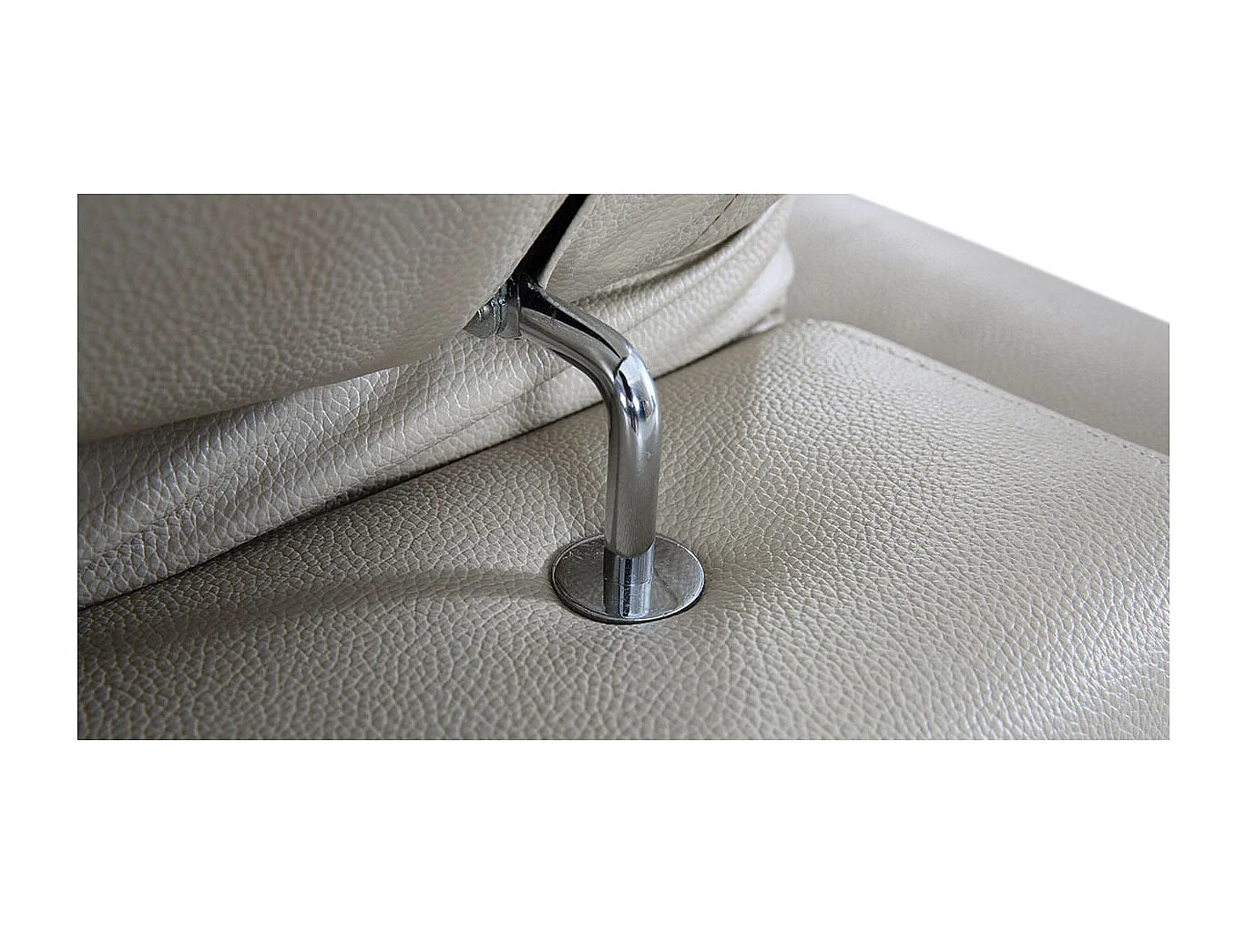 Canapé d'angle 3 places en cuir beige ELLIE