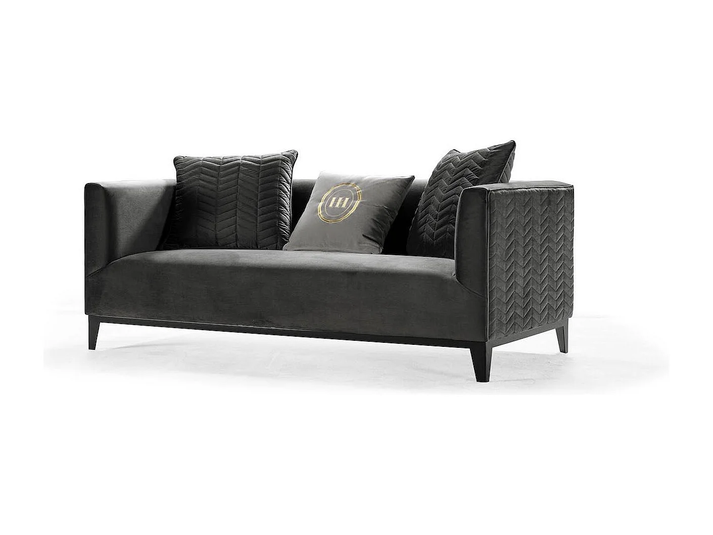 Canapé 3 places en velours KARLA - Gris