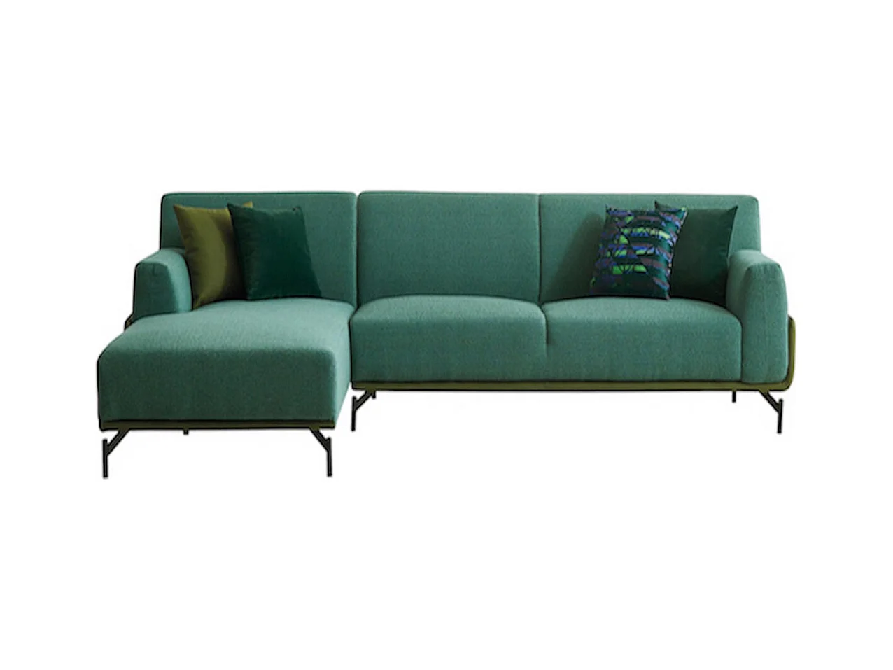 Canapé d'angle en tissu gauche VERDI - Vert - Angle Gauche