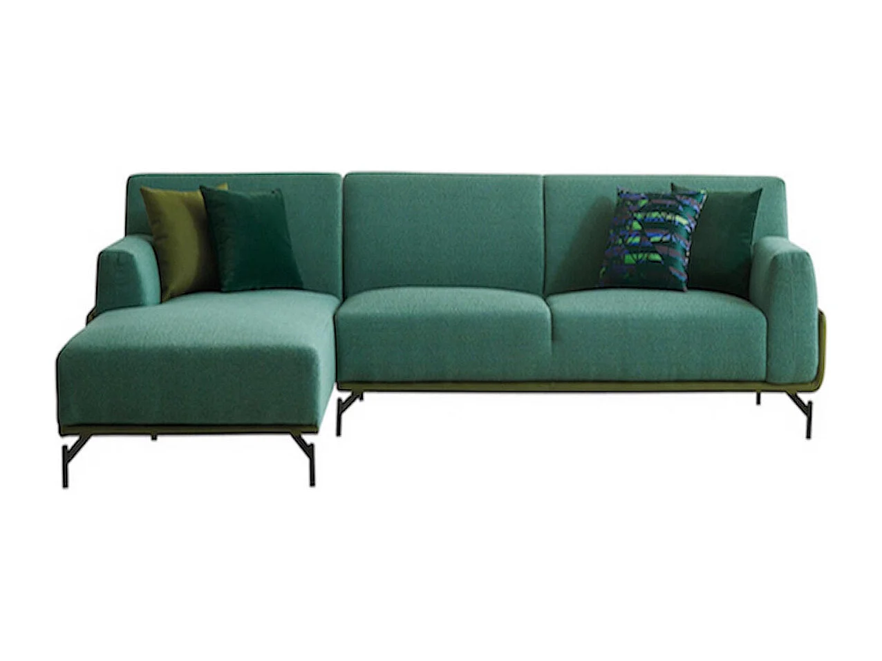 Canapé d'angle en tissu gauche VERDI - Vert - Angle Gauche