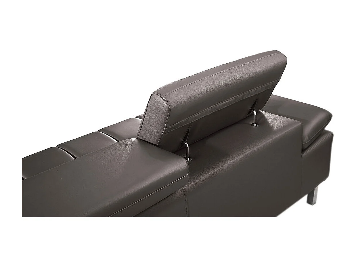 Canapé 2 places en cuir LYAM Marron