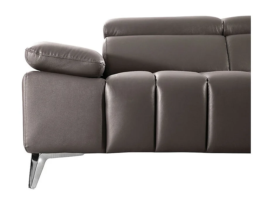 Canapé 2 places en cuir LYAM Marron