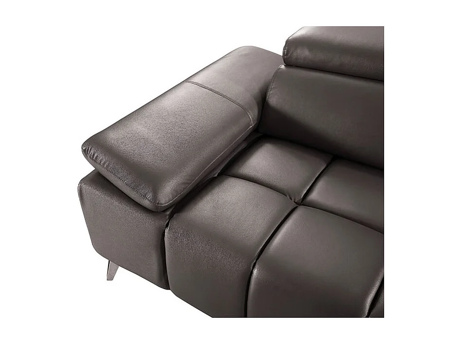 Canapé 2 places en cuir LYAM Marron