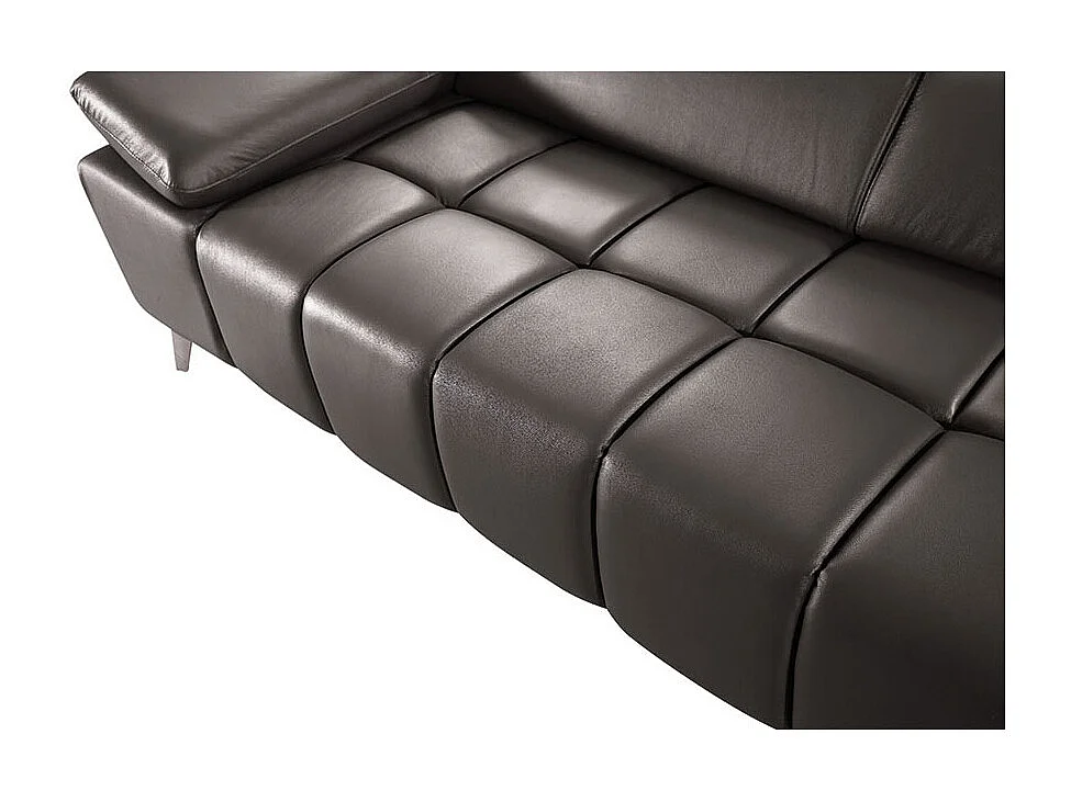 Canapé 2 places en cuir LYAM Marron