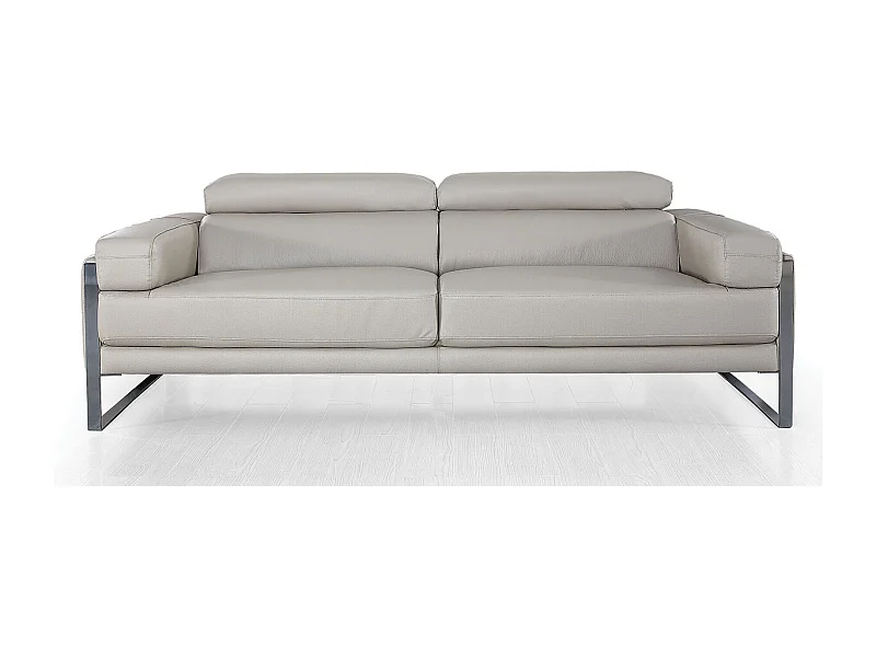 Canapé 3 places Cuir ALIYAH Beige - Angle Droit