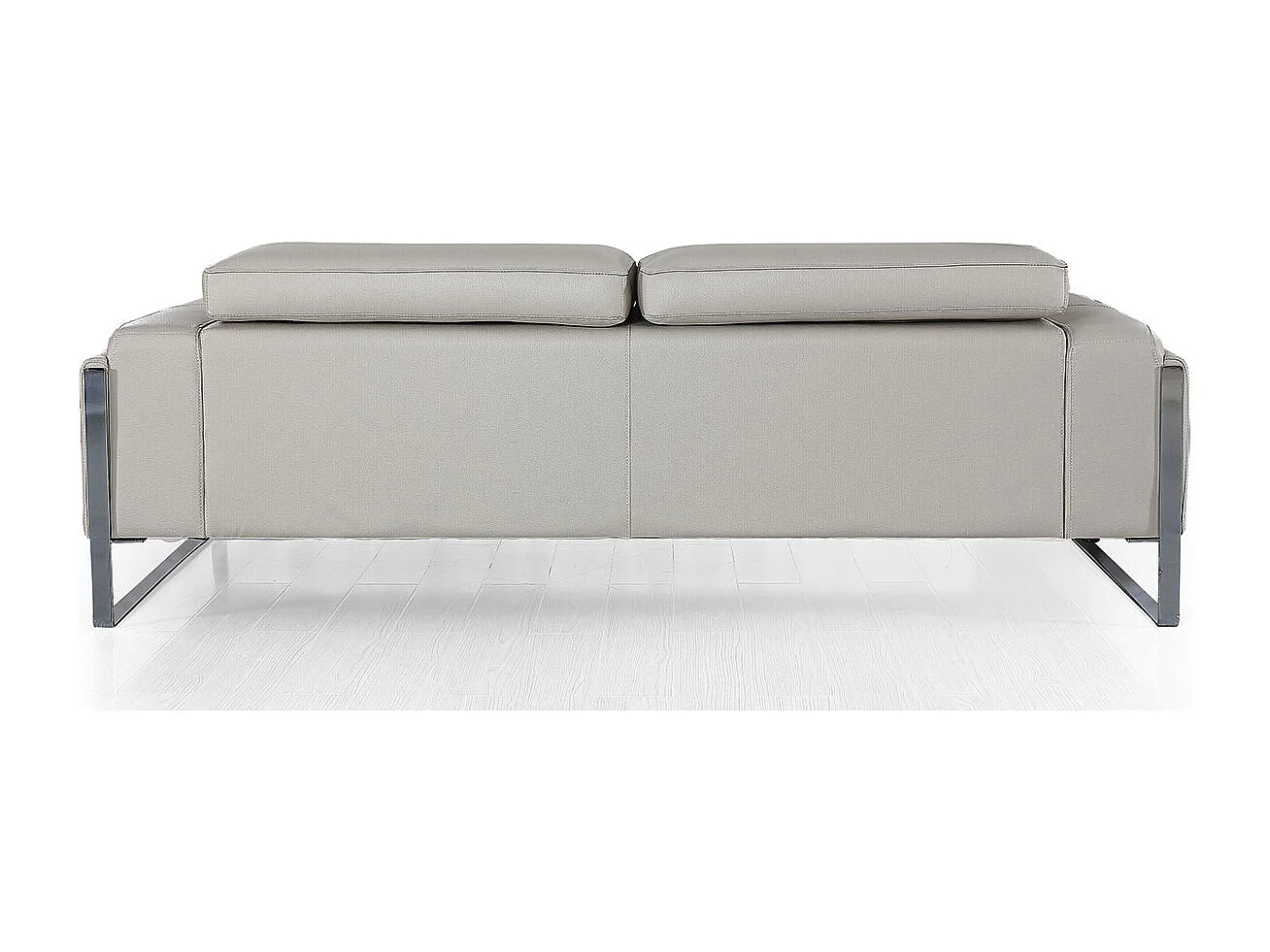 Canapé 3 places Cuir ALIYAH Beige - Angle Droit