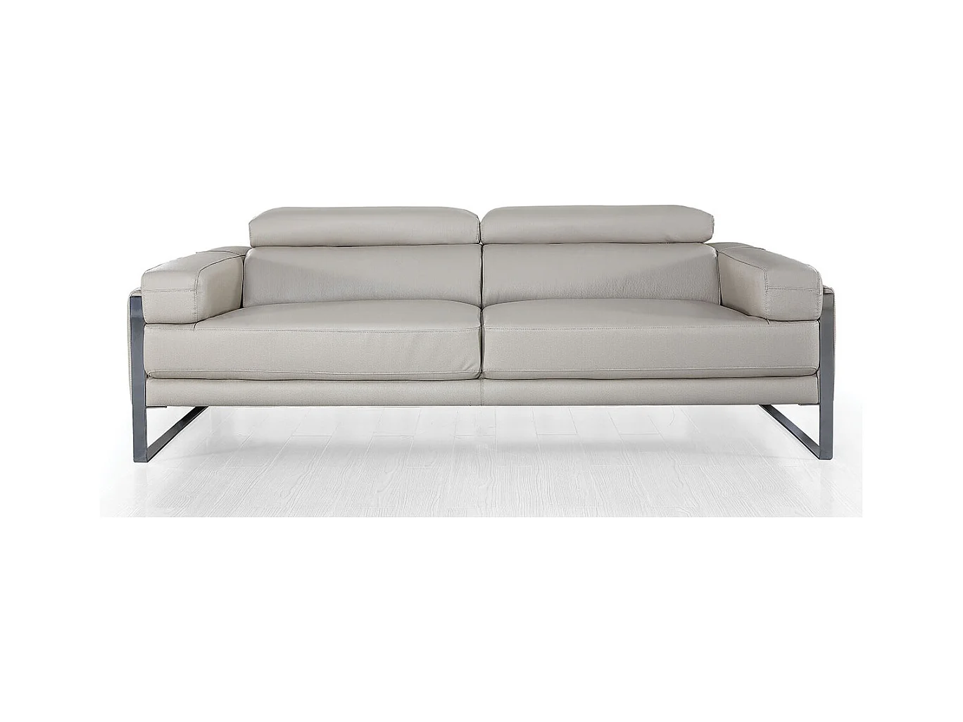 Canapé 3 places Cuir ALIYAH Beige - Angle Droit