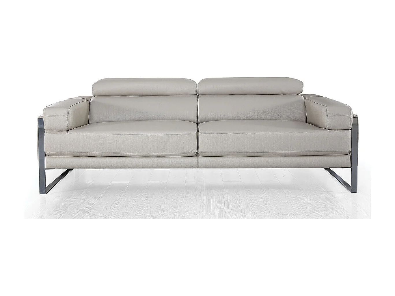 Canapé 3 places Cuir ALIYAH Beige - Angle Droit