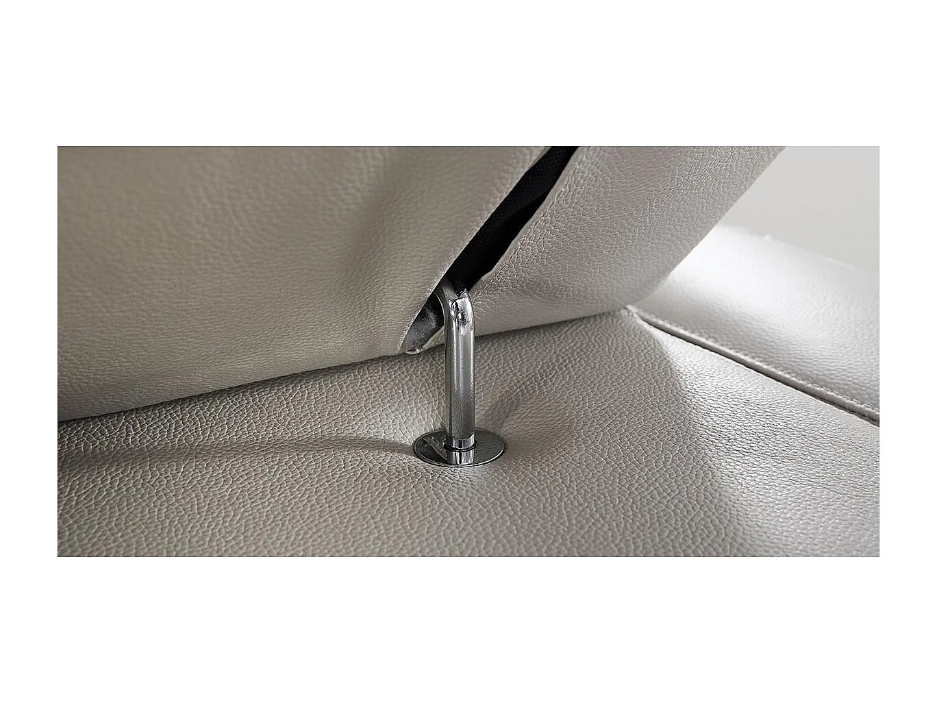 Canapé 3 places Cuir ALIYAH Beige - Angle Droit