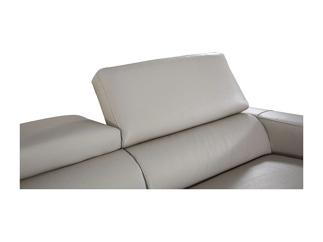 Canapé 3 places Cuir ALIYAH Beige - Angle Droit