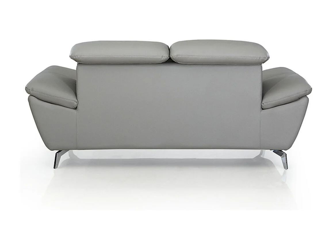 Canapé en cuir 2 places LEA Gris souris