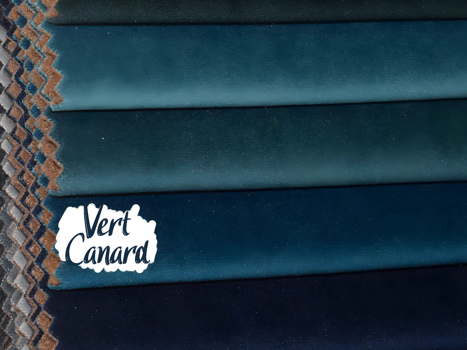 Canapé 3 places en tissu DONOVAN - Bleu/Vert