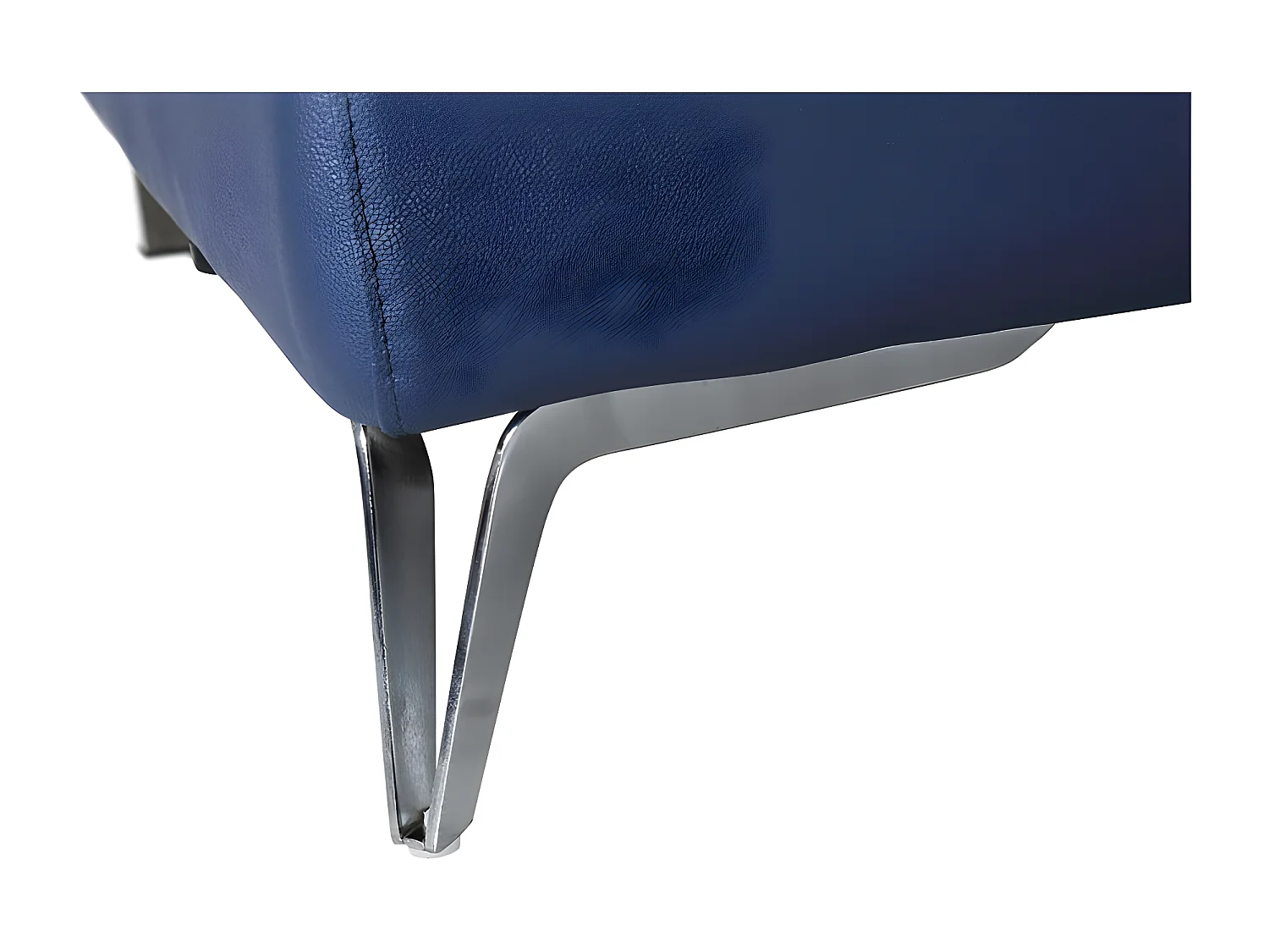 Canapé 2 places en cuir LYAM Bleu - Angle Droit