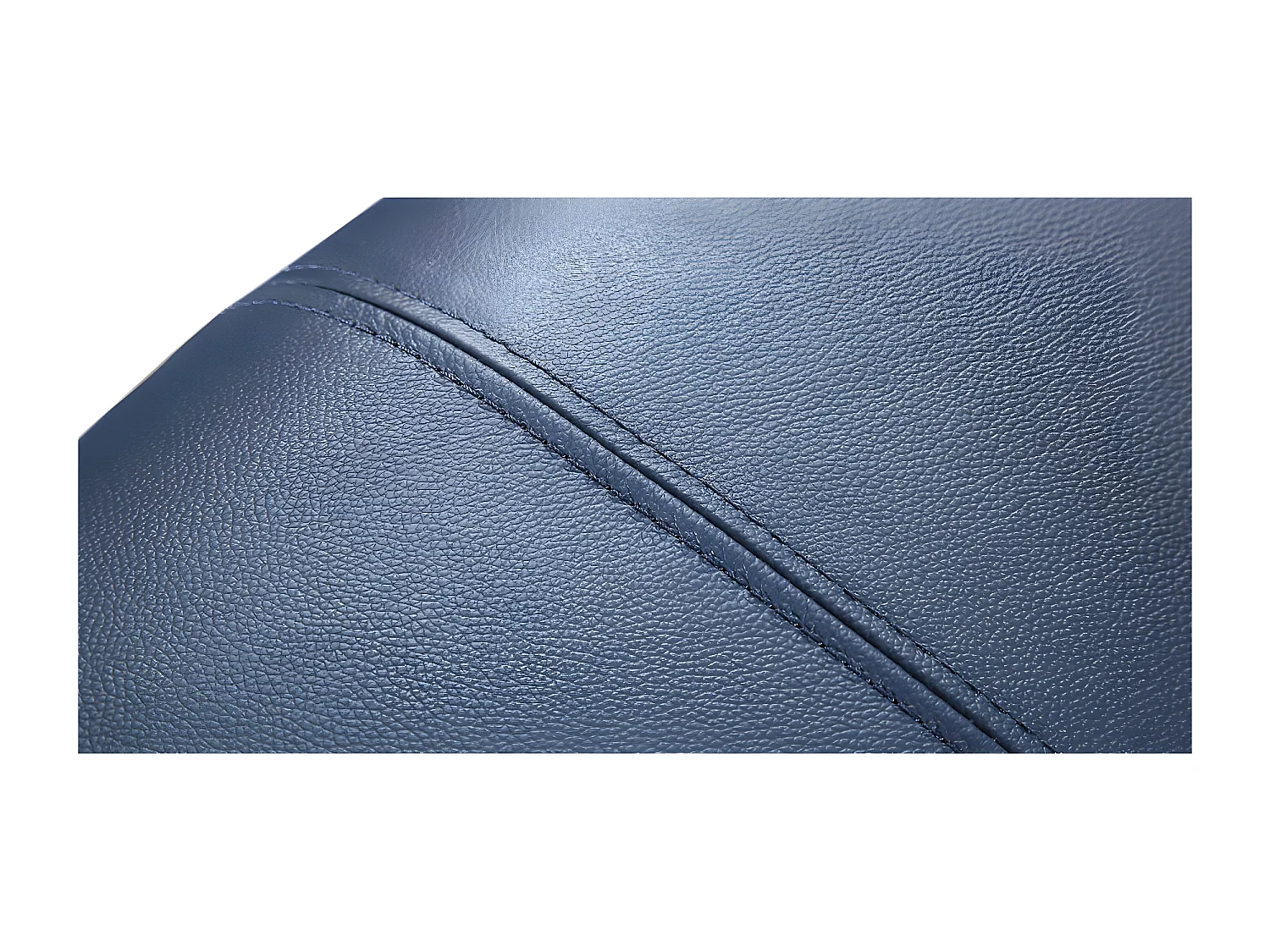 Canapé 2 places en cuir LYAM Bleu - Angle Droit