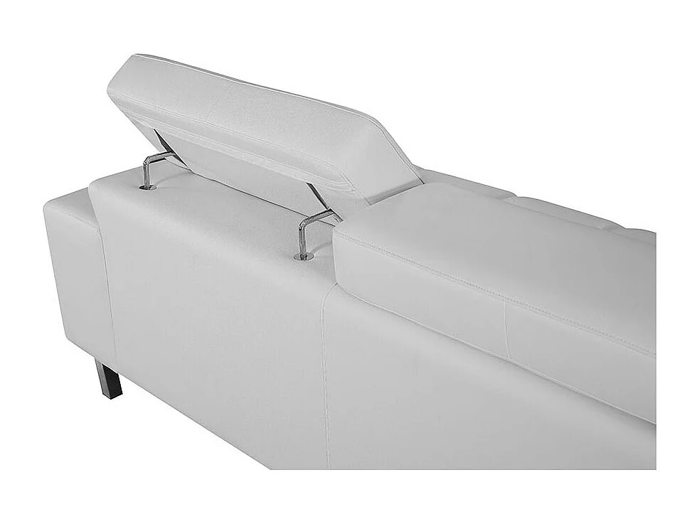 Canapé 2 places Cuir JACOB Blanc - Angle Droit