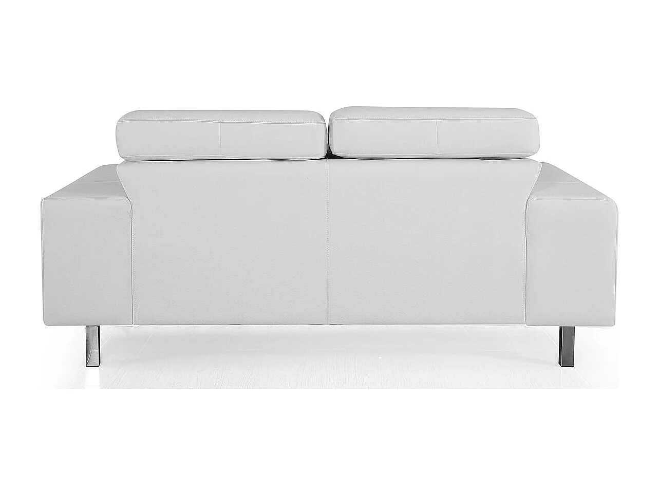 Canapé 2 places Cuir JACOB Blanc - Angle Droit