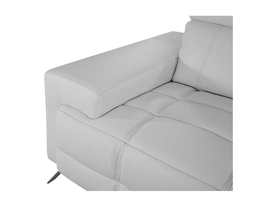 Canapé 2 places Cuir JACOB Blanc - Angle Droit