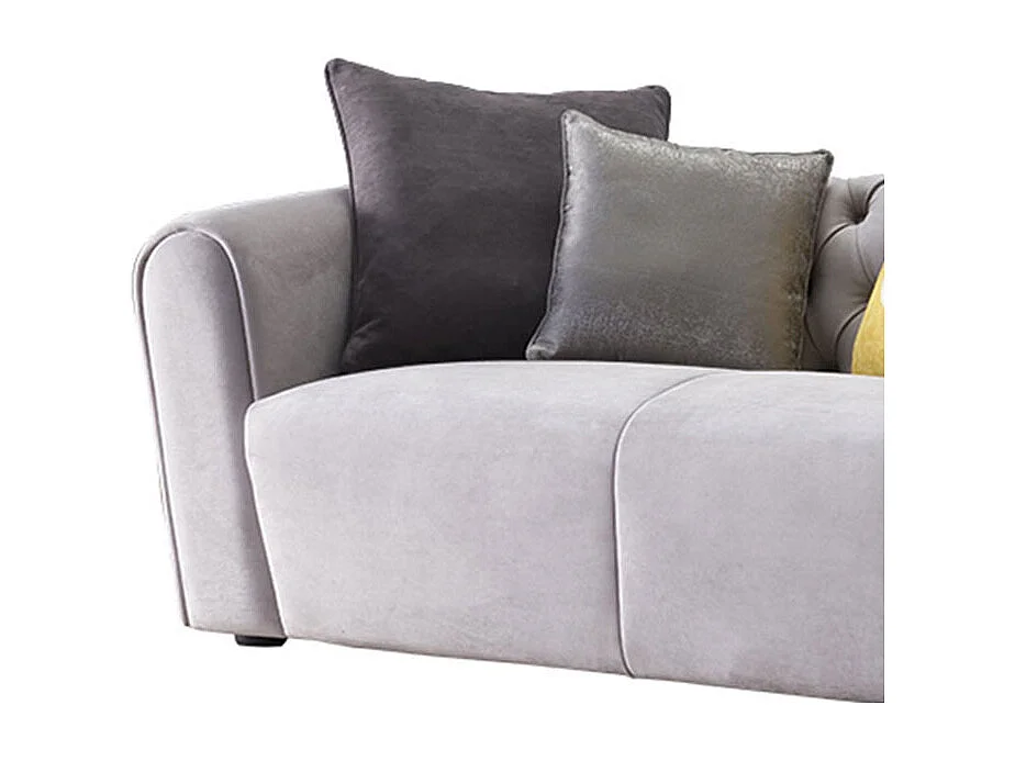 Canapé 2 places en velours JUICY - Gris clair