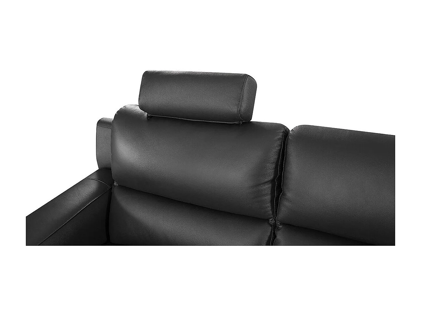 Canapé 2 places Cuir MAYRON Noir - Angle Droit