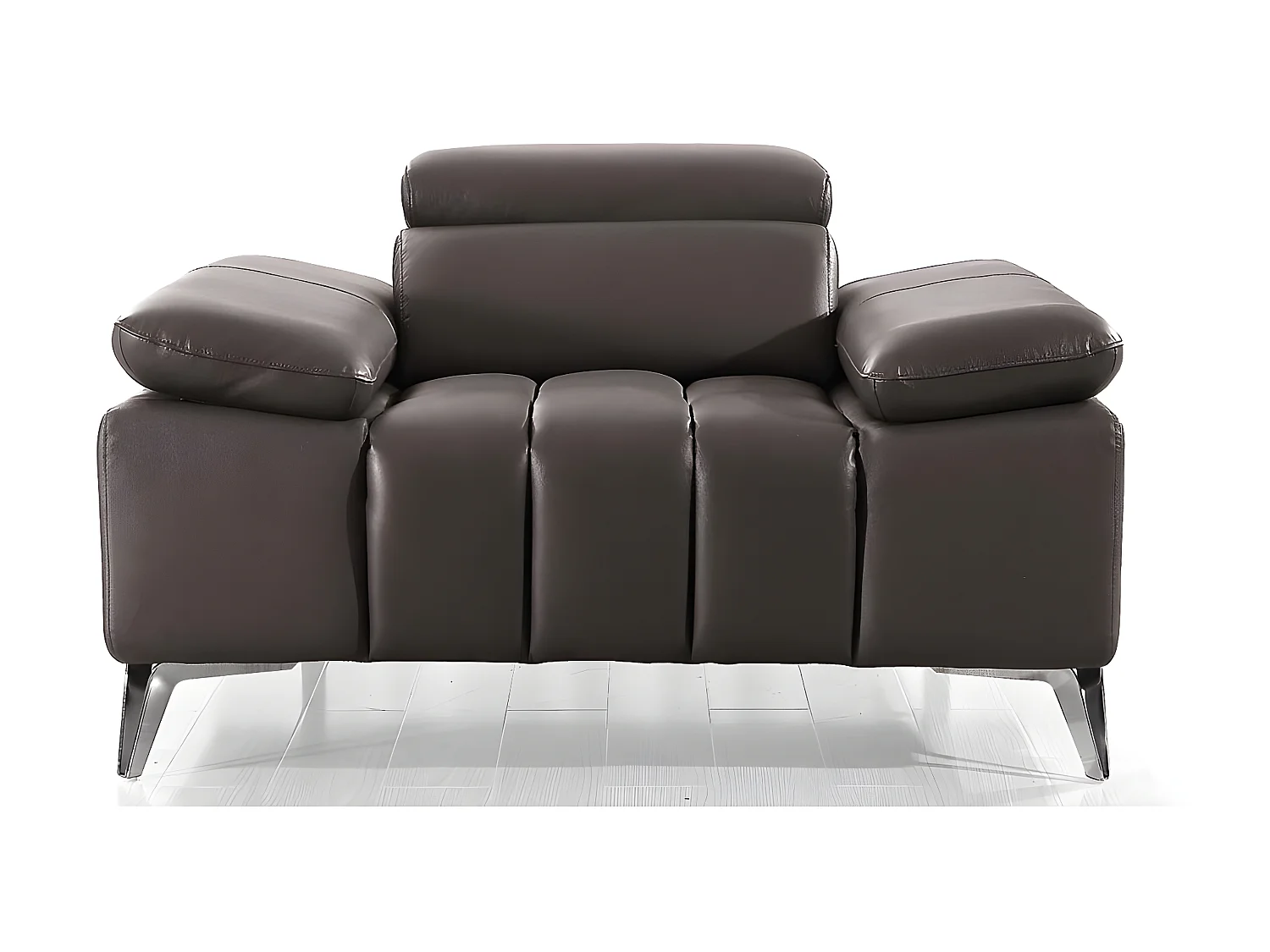Fauteuil cuir Design LYAM Marron