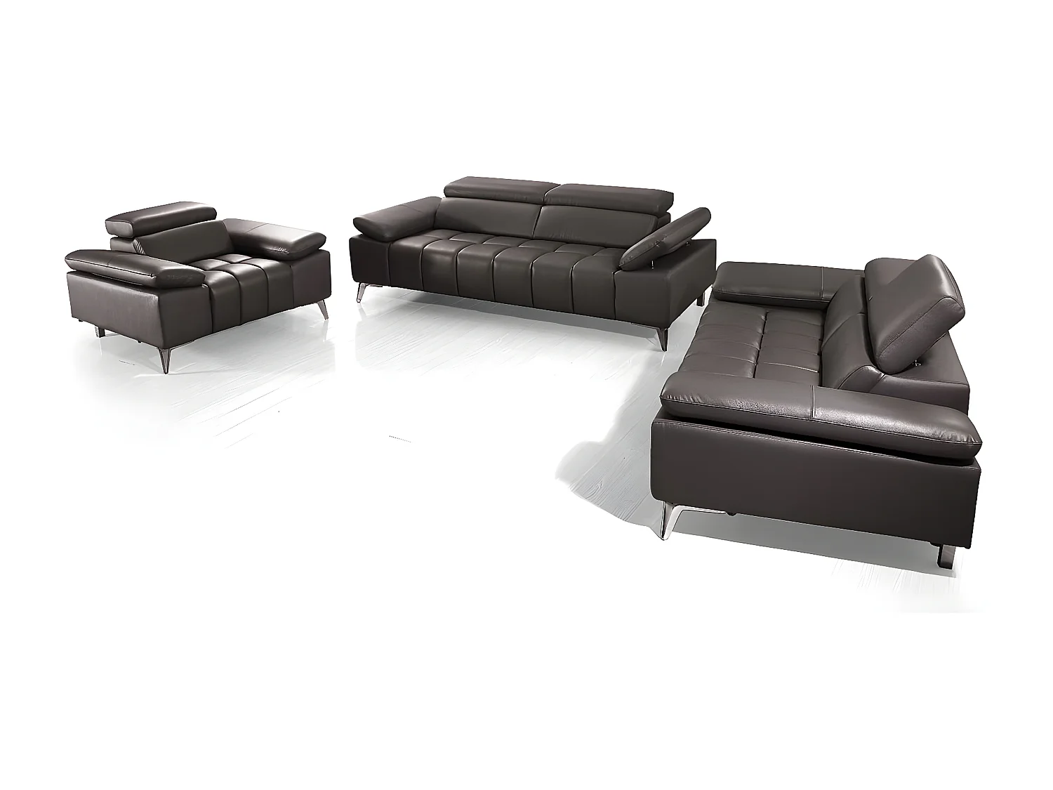 Fauteuil cuir Design LYAM Marron